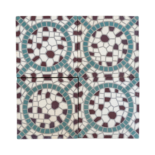 Reclaimed French Encaustic Concrete Square Tile (ET-WRLD)