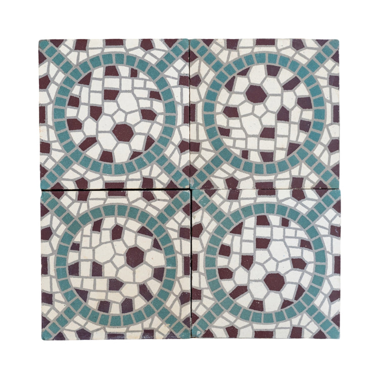Reclaimed French Encaustic Concrete Square Tile (ET-WRLD)