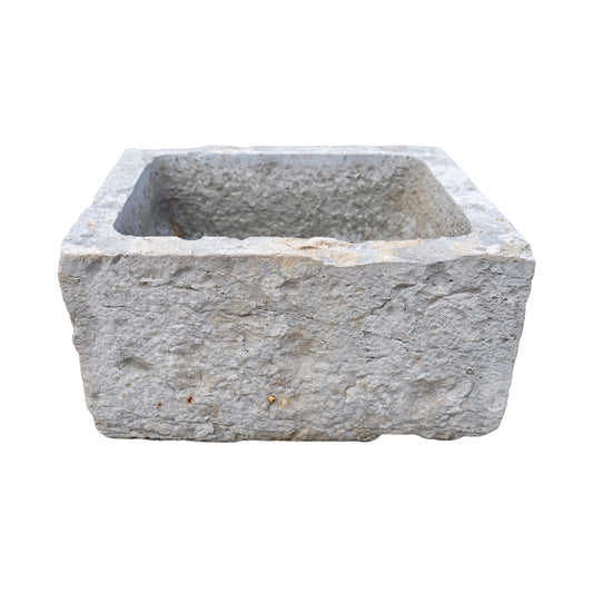 Antique French Burgundy Limestone Square Sink (S-VCQJ) - SOLD