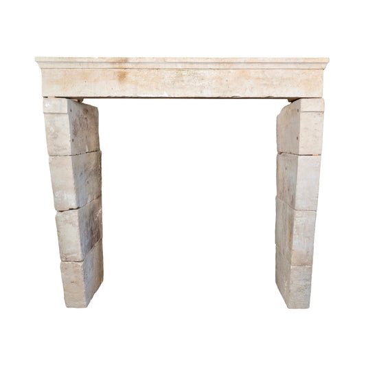 Antique French Limestone Mantel (M-VYJL)