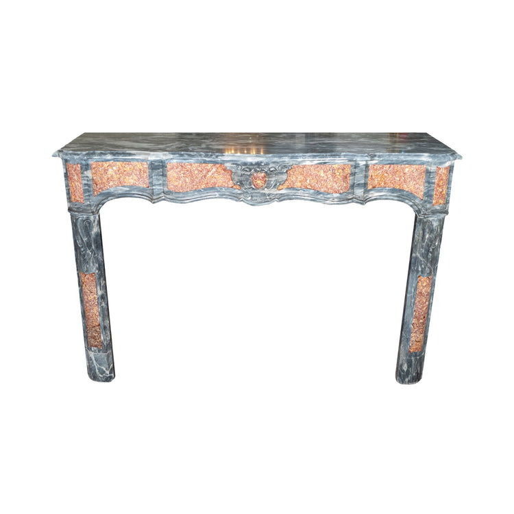 Antique French Turquin Blue and Violet Brocatelle Marble Mantel (MCH1080)