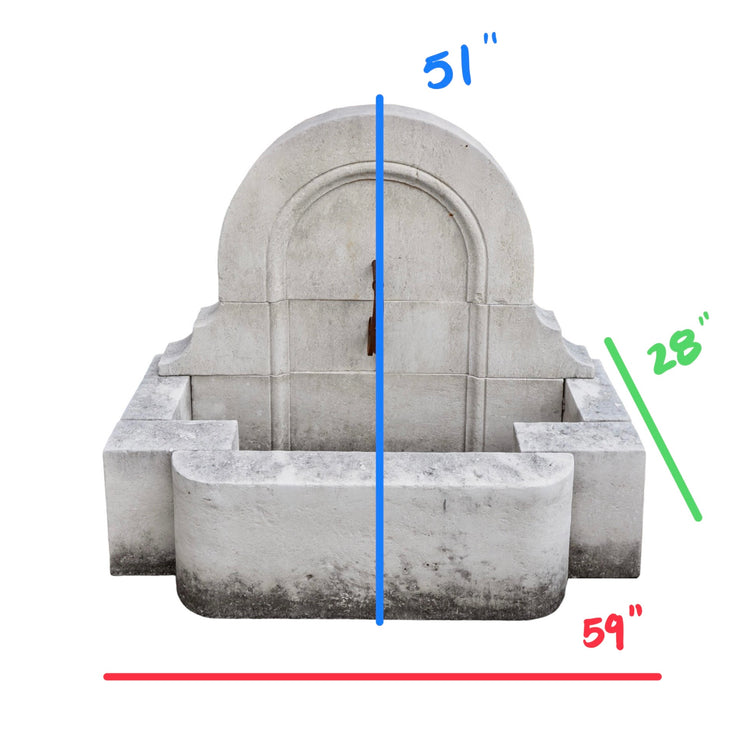 Contemporary French Limestone Wall Fountain