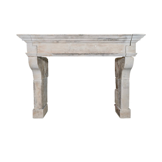 Antique French Limestone Mantel (M-FKHA)