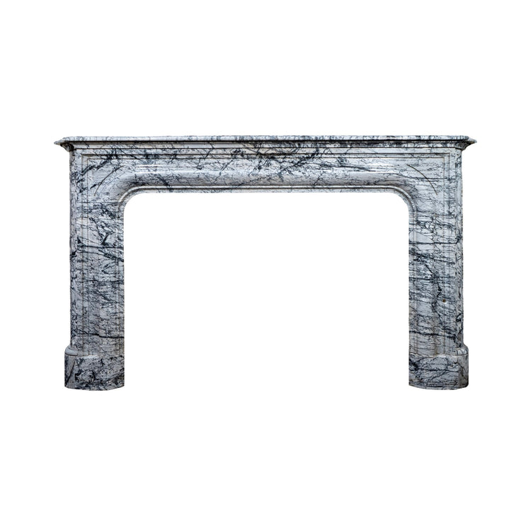 Antique French Bleu Fleuri Marble Mantel