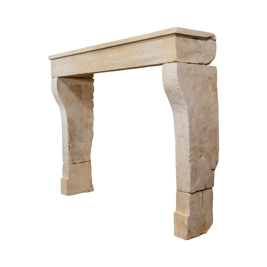 Antique French Limestone Mantel (M-NMLP)