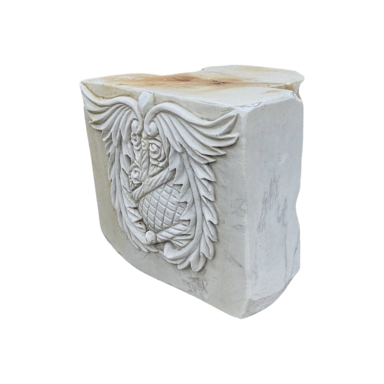 Italian Carved Marble Fountain Element