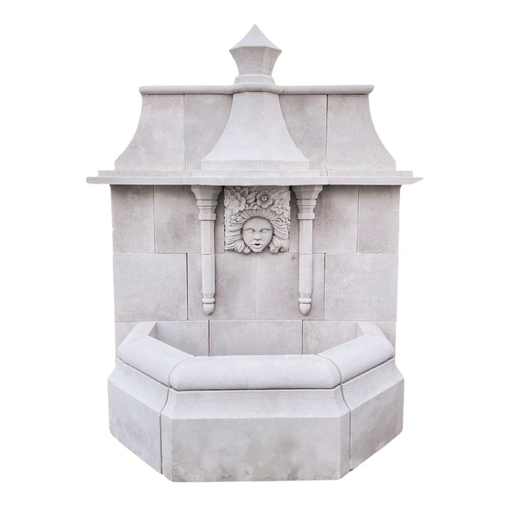 Contemporary French Limestone Wall Fountain (F-FTWY)