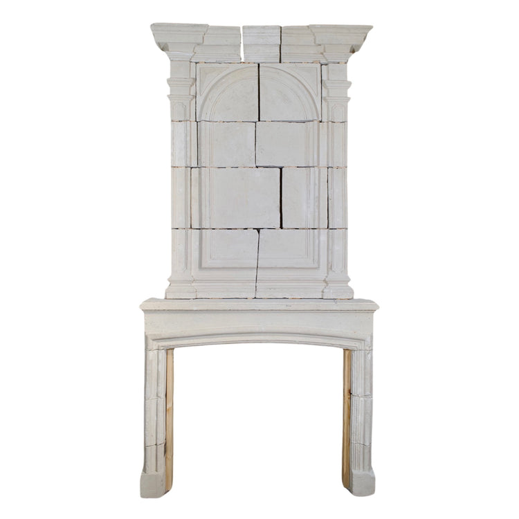 French Limestone Fireplace Mantel