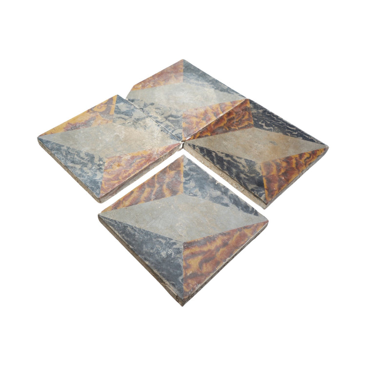 Reclaimed French Geometric Encaustic Concrete Tile