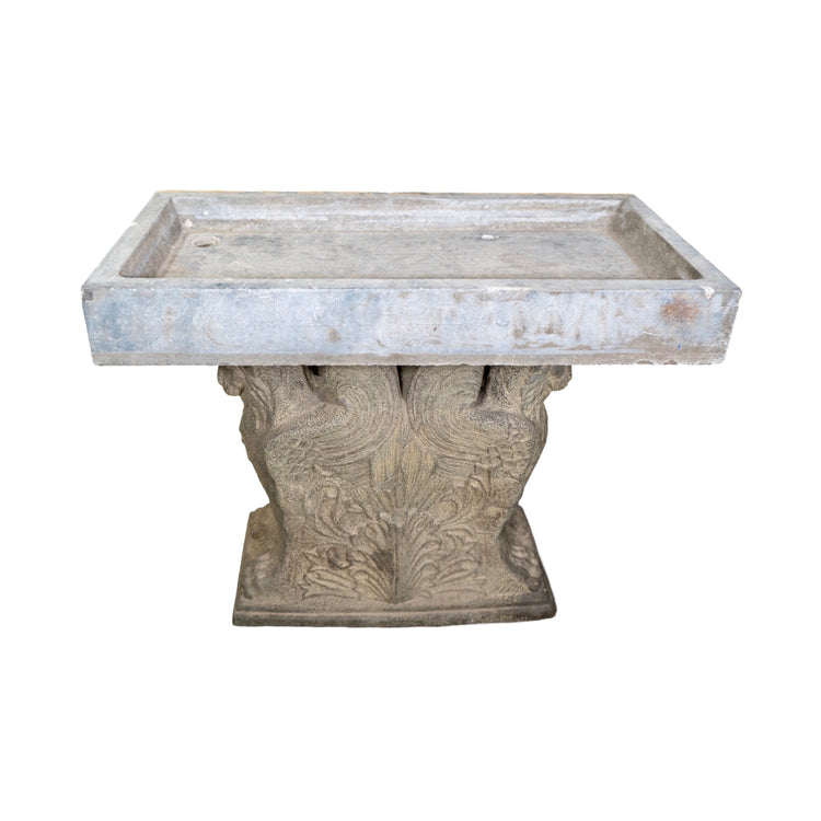 Antique Belgian Bluestone Sink and Base