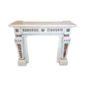 Antique French White Carrara and Royal Red Marble Mantel (MCH1072)