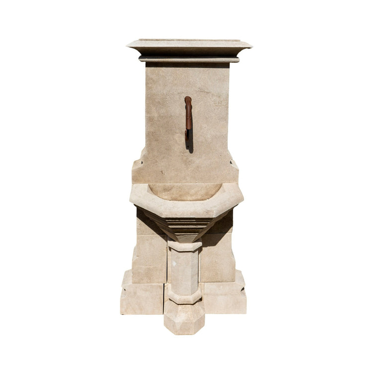 Contemporary French Limestone Wall Fountain