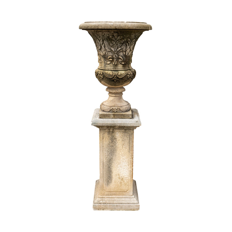 Italian Limestone Planter with Base (V-NYSC)