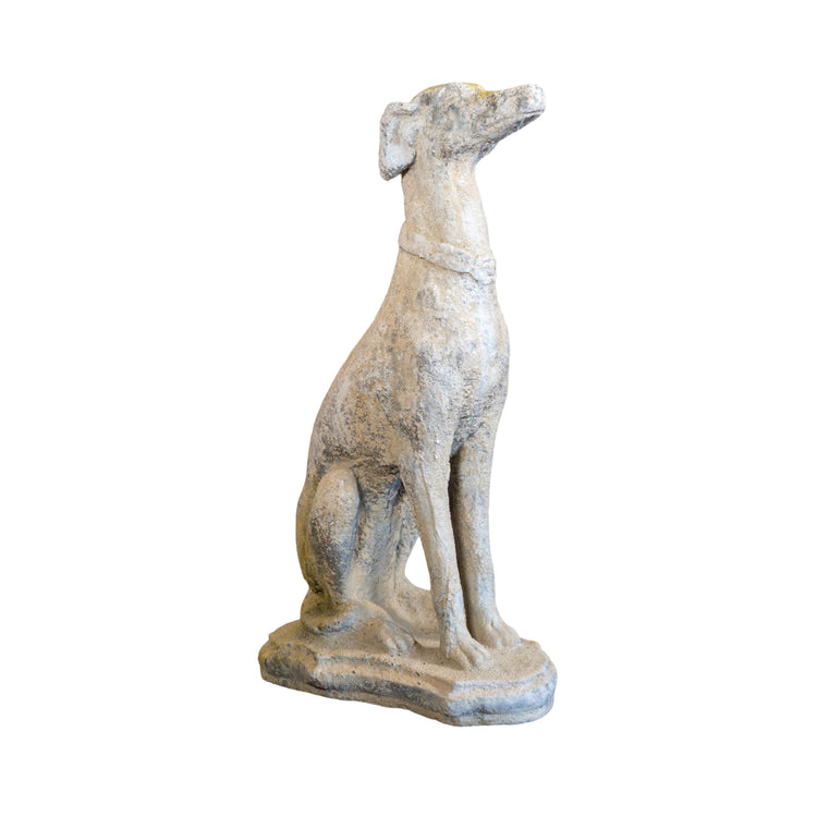 French Granite Composite Whippet Dog Sculpture