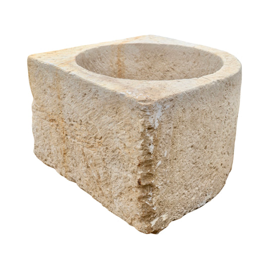 Antique French Limestone Corner Vessel (V-RDGN)