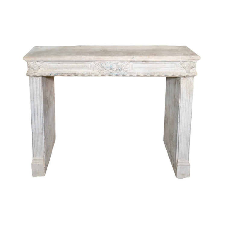 Antique French Limestone Mantel (M-PNJK)