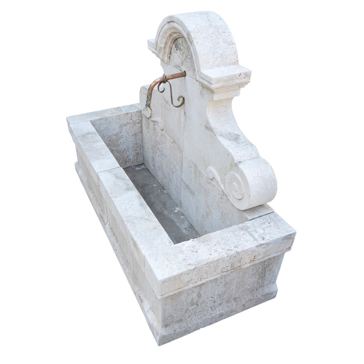 Contemporary French Limestone Wall Fountain