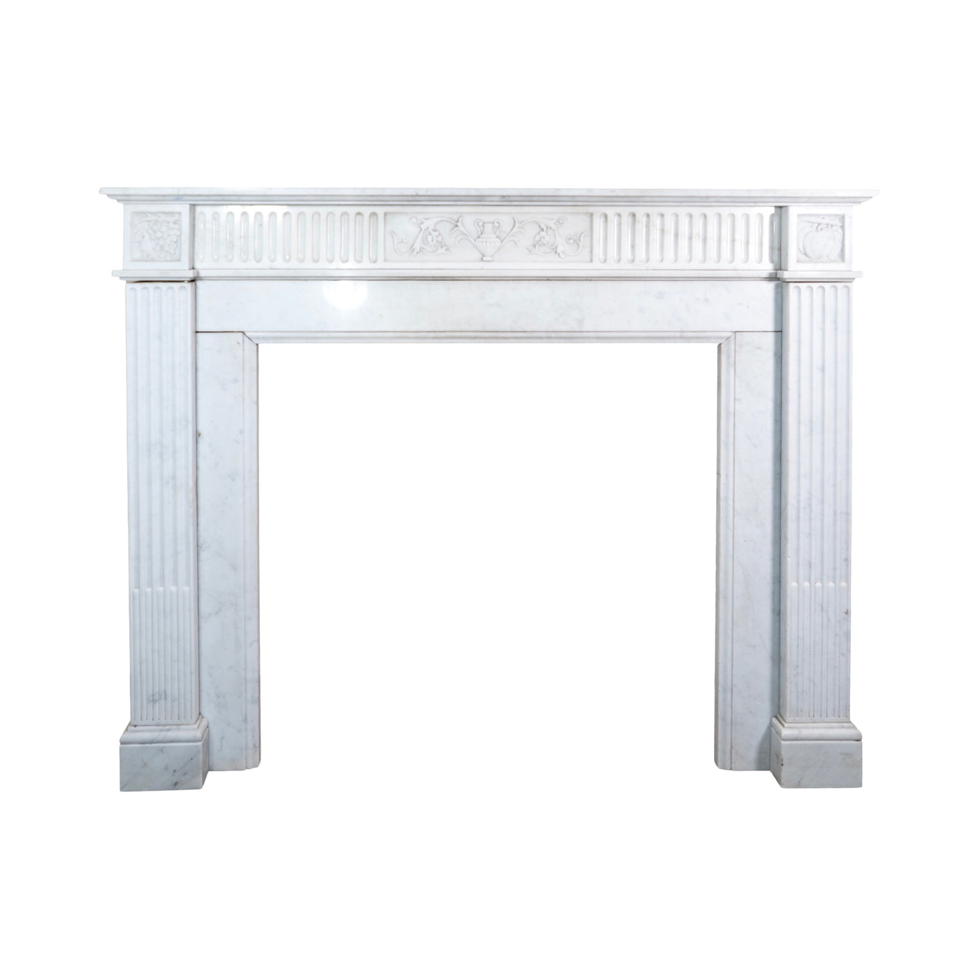 Antique French White Carrara Marble Mantel (MCH1092)