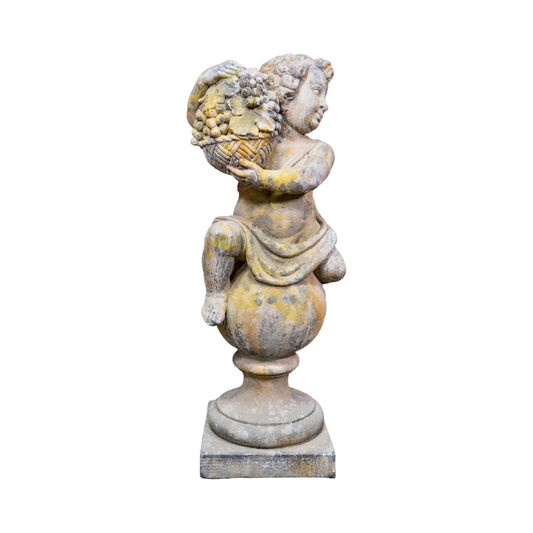 Antique French Limestone Putti Sculpture (GE-BSAY)