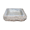 Antique French White Carrara Marble Square Sink (S-MDHU)