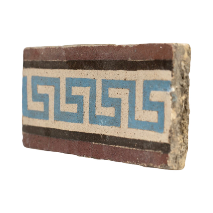 Reclaimed French Encaustic Decorative Greek Key Concrete Border Tile