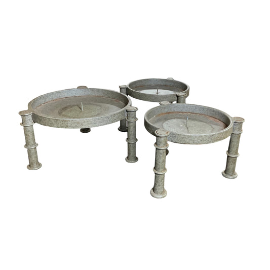 English Antique Metal Candle Holders