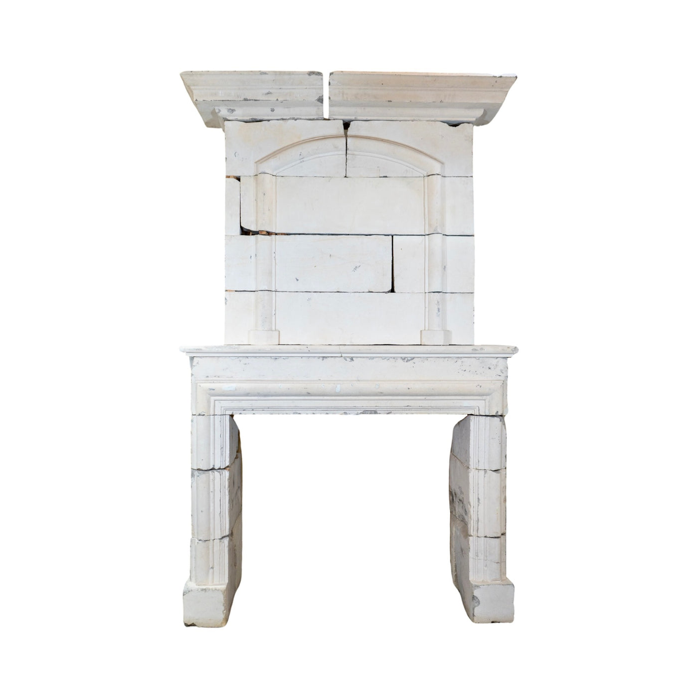Antique French Limestone Fireplace (ALCH619)