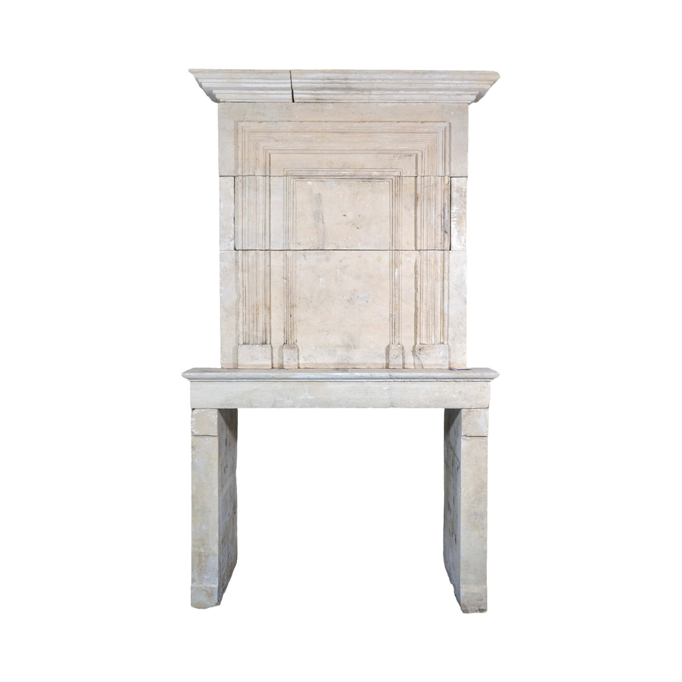 Antique French Limestone Fireplace (M-P79G)