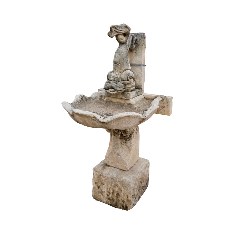 Antique French Limestone Wall Fountain