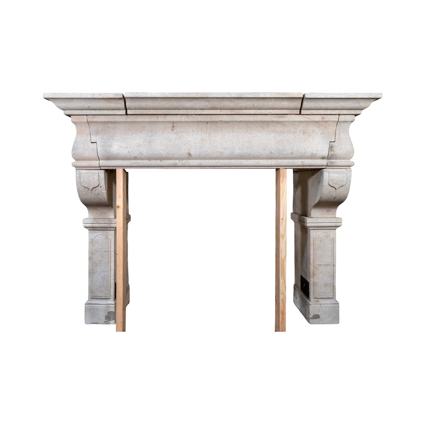 Antique French Limestone Mantel (M-FQCW)