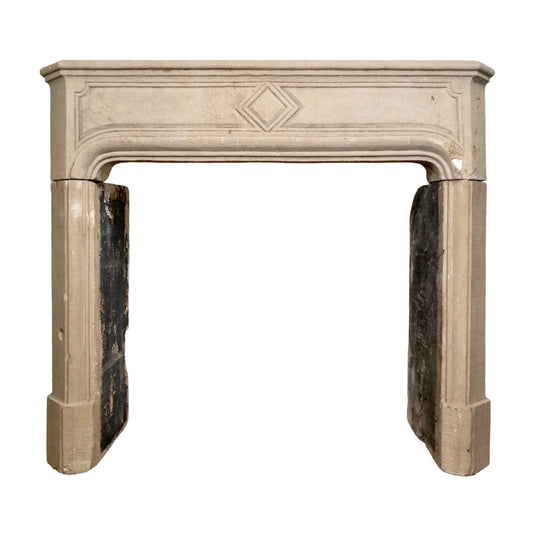 Antique French Limestone Mantel (M-KFEC)
