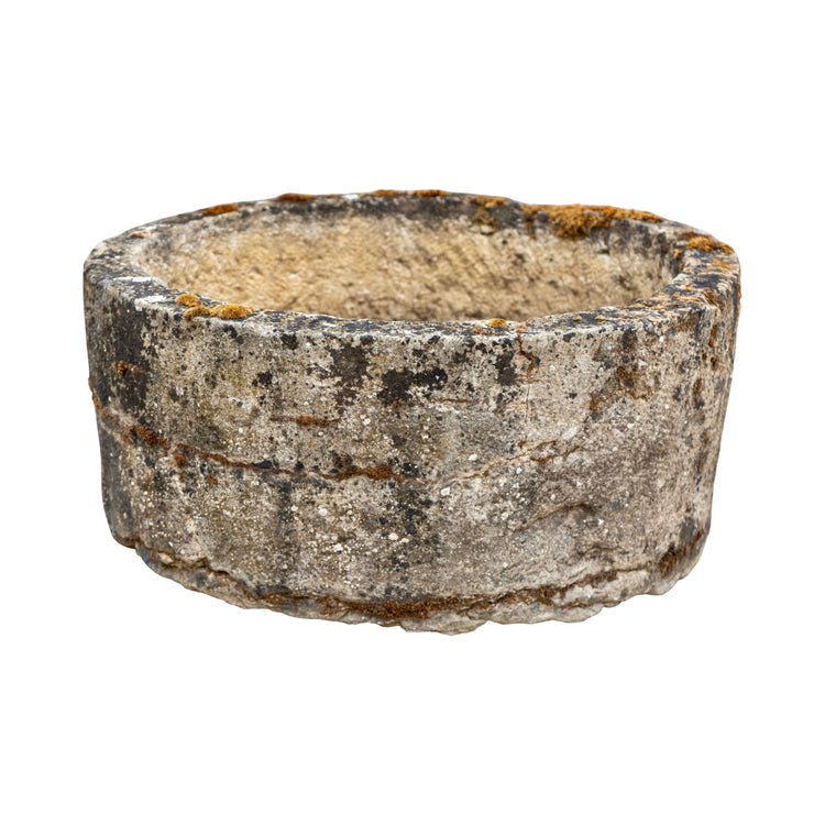 Antique French Limestone Round Trough (V-THZK)
