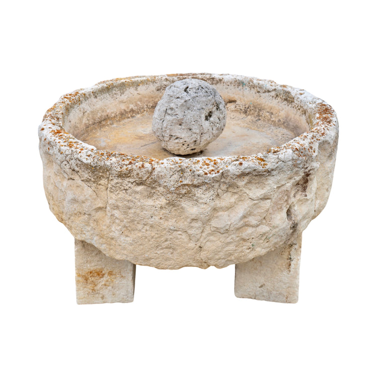 Antique French Limestone Circular Trough