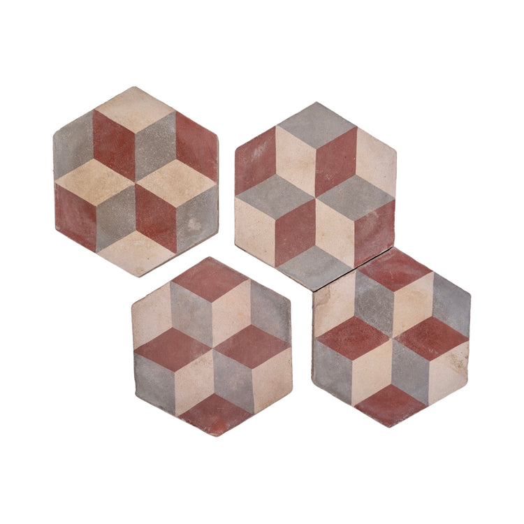 French Encaustic Hexagonal Geometric Concrete Tile