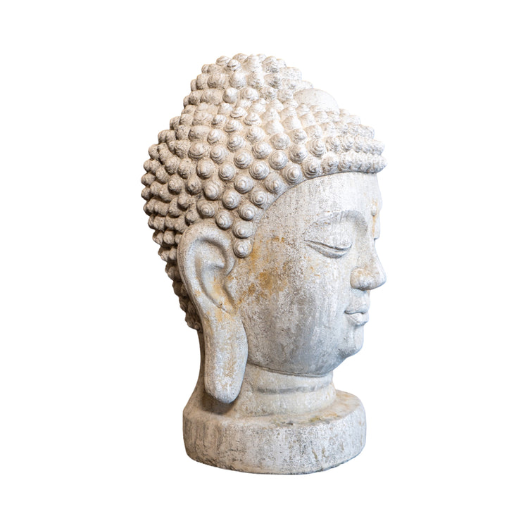 French Granite Composite Buddha Head Sculpture