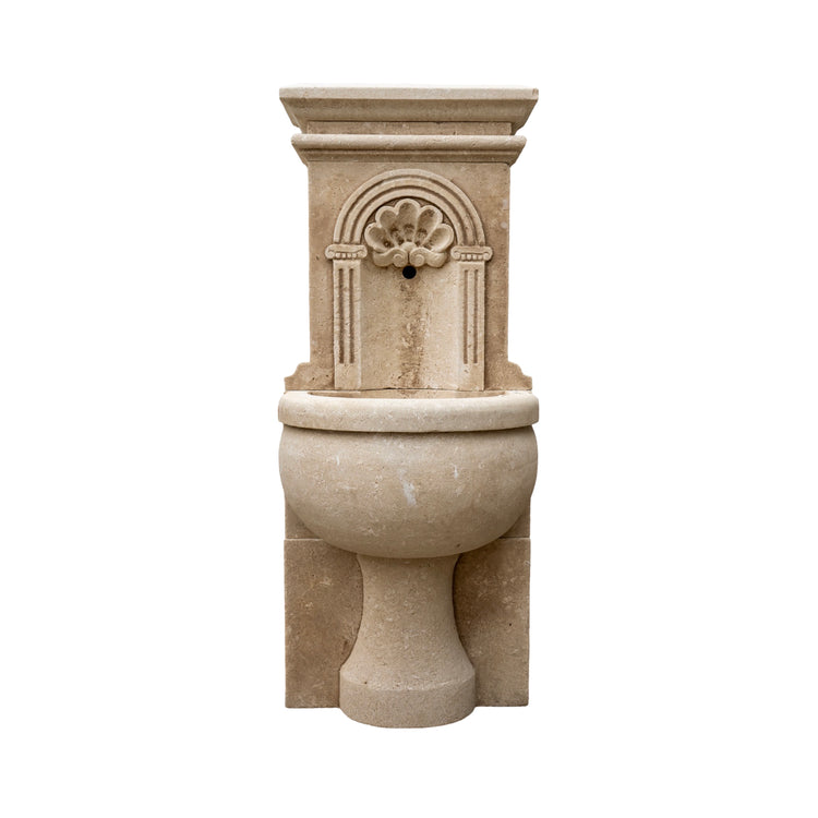 Contemporary French Limestone Wall Fountain