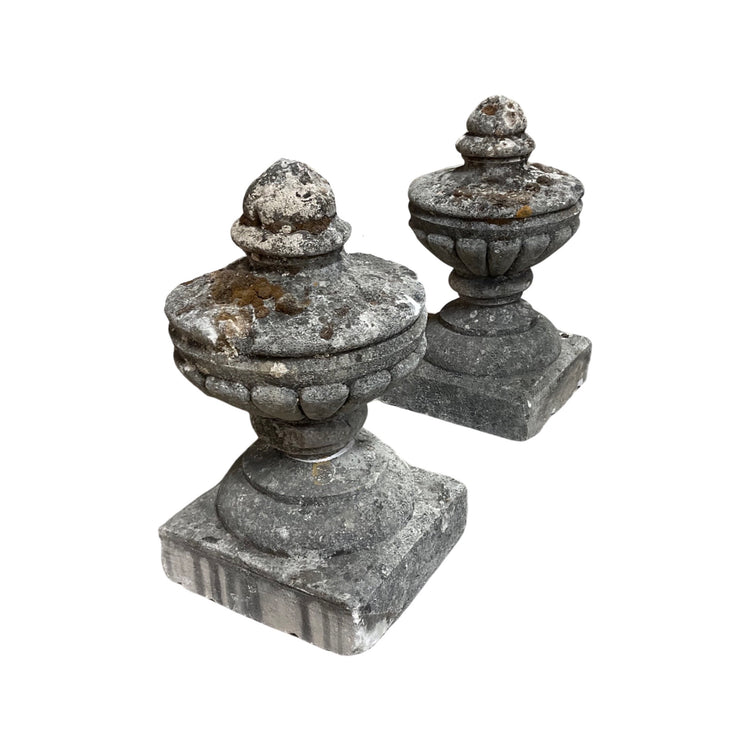 Pair of French Limestone Finials