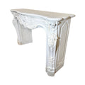 Antique French White Carrara Marble Mantel (M-YPEF)
