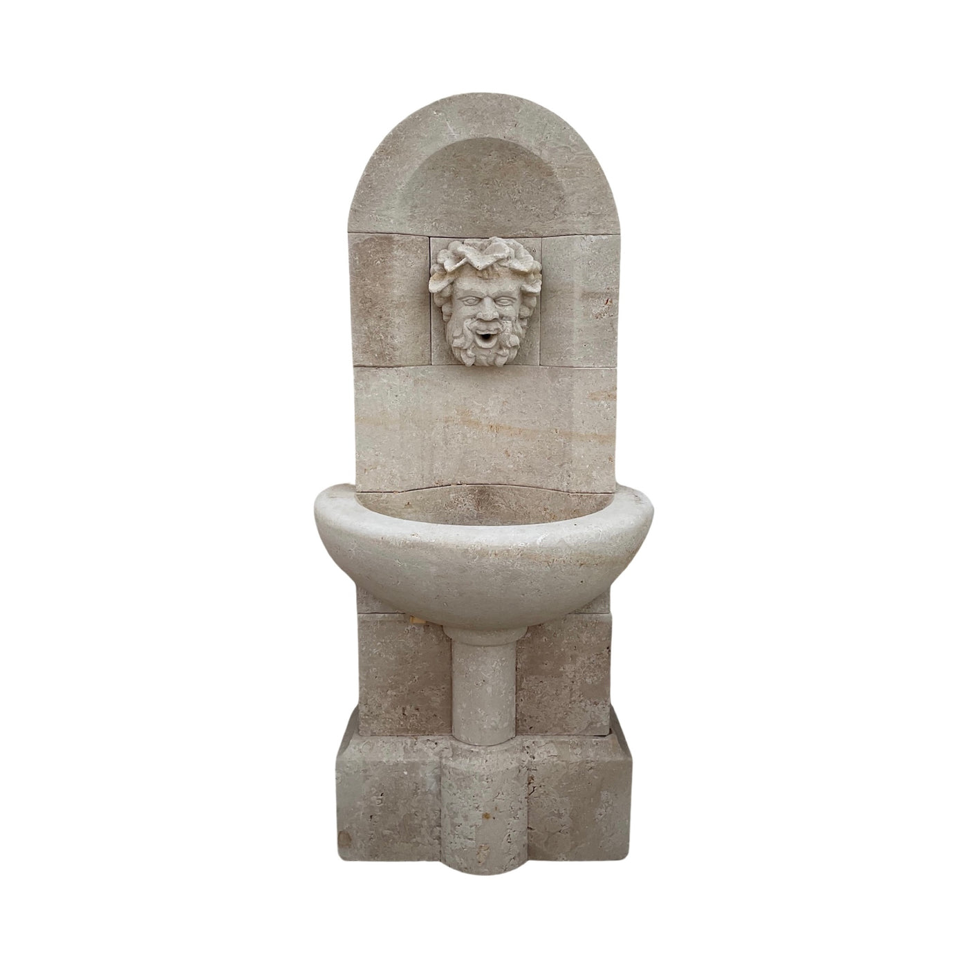 Contemporary French Limestone Bacchus Wall Fountain (F-QFGV)