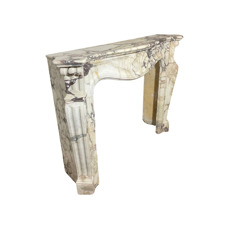 French White Breche Marble Mantel
