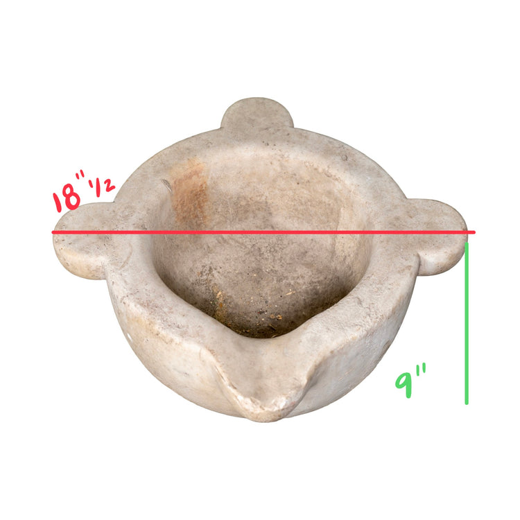 Antique French Mortar Bowl Planter (V-AJWF)