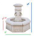 Contemporary French Limestone Central Fountain (F-LMDA)