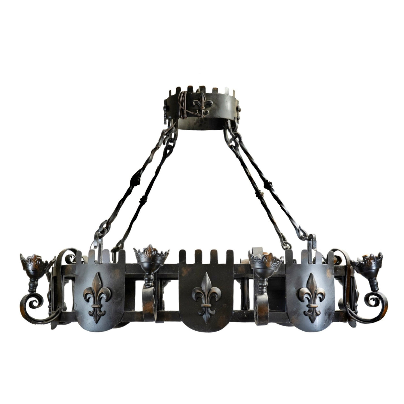 French Iron Fleur De Lis Chandelier (L-NTZL)