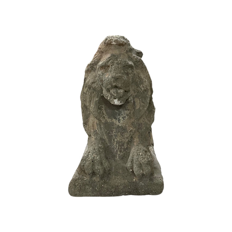 French Stone Composite Lion Sculptures
