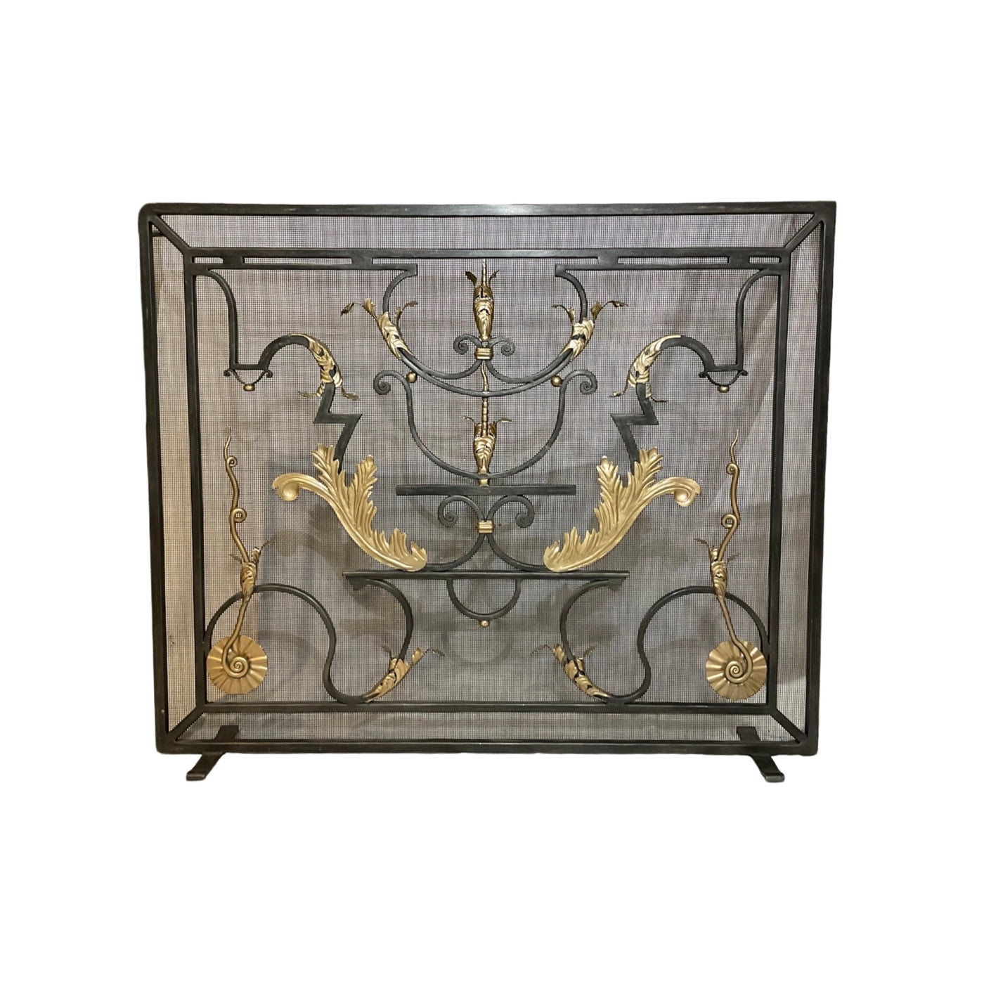 French Iron Fireplace Screen (FA-RZSV)