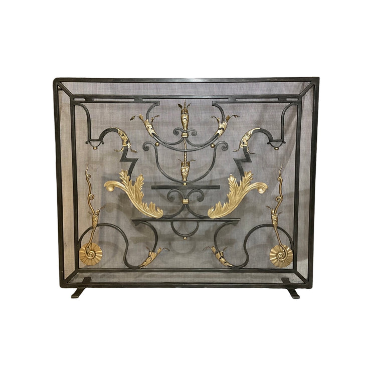 French Iron Fireplace Screen
