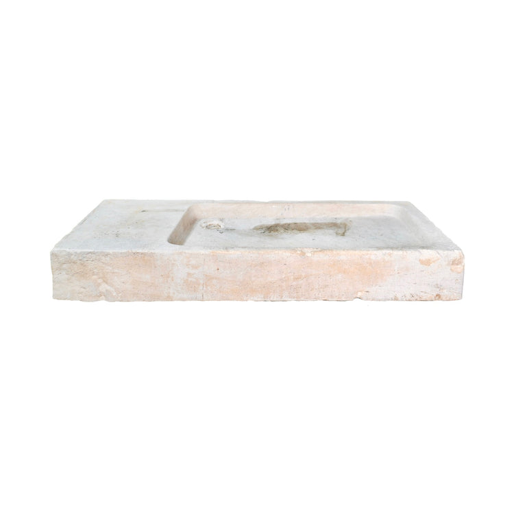 Antique French Burgundy Limestone Low-line Sink (S-AJTR)