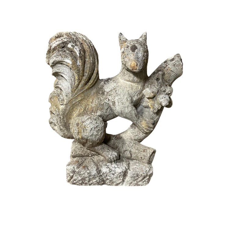 Pair of English Limestone Squirrel Sculptures