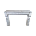 Antique French White Veined Carrara Marble Mantel (M-METQ)