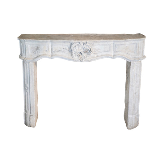 Antique French Limestone Mantel (M-SMLB)